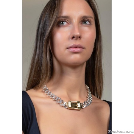 Колье Ciclon, Cynthia, с золотистой пряжкой, металл, CN-240803 серебристый